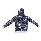 BLONY WHITE CAMOUFLAGE DISTRESSED ZIP UP HOODIE image 0