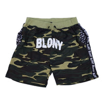 BLONY GREEN CAMOUFLAGE DISTRESSED SHORTS - L image