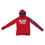BLONY RED ACID WASH DISTRESSED HOODIE image 0