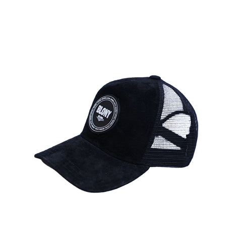 BLONY BLACK 100%GENUINE SUEDE TRUCKER CAP image 0