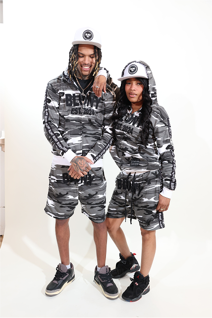 BLONY WHITE CAMOUFLAGE DISTRESSED ZIP UP HOODIE