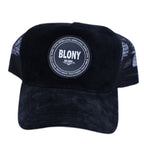 BLONY BLACK 100%GENUINE SUEDE TRUCKER CAP image 1