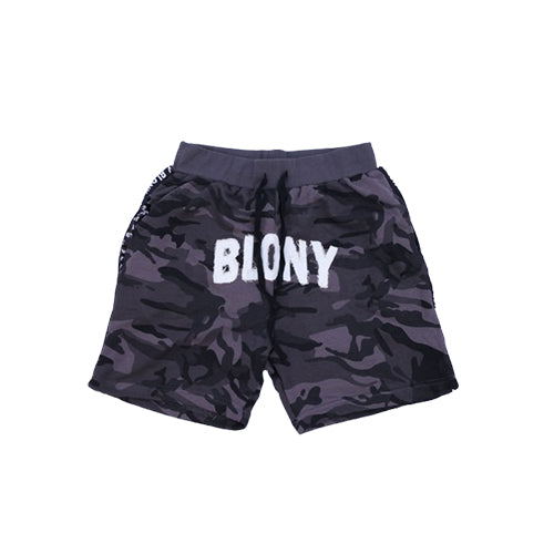 BLONY GREY CAMOUFLAGE DISTRESSED SHORTS - L image