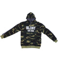 BLONY GREEN CAMOUFLAGE DISTRESSED ZIP UP HOODIE image 0